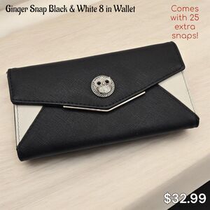 Ginger Snap Black & White 8 in Trifold Wallet